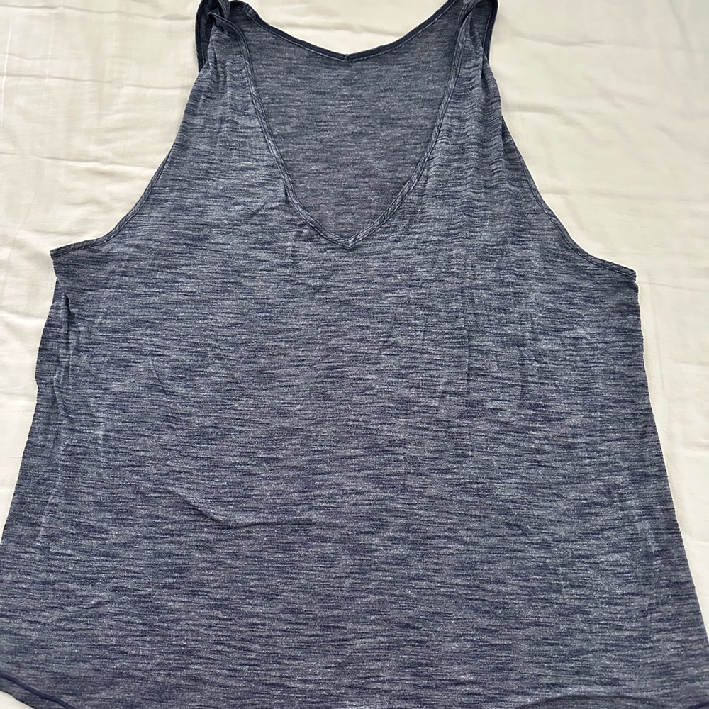 Women’s Lululemon Heathered Blue Sleeveless Relaxed Tank Top Sz.8